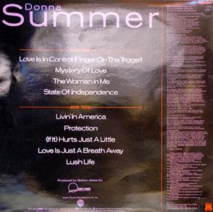 Back Cover Album Donna Summer - Love's In Control