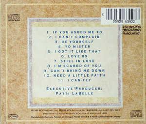 Back Cover Album Patti Labelle - Be Yourself