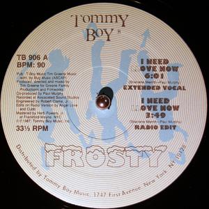 Front Cover Single Frosty - I Need Love Now