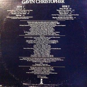 Back Cover Album Gavin Christopher - Gavin Christopher 76 Back Cover Album Gavin Christopher - Gavin Christopher 76