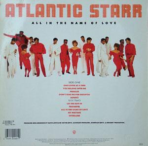 Back Cover Album Atlantic Starr - All In The Name Of Love