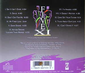 Back Cover Album Five Xi - Five Xi