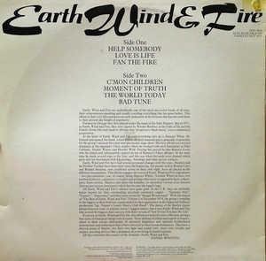 Back Cover Album Wind & Fire Earth - Earth, Wind And Fire Back Cover Album Wind & Fire Earth - Earth, Wind And Fire