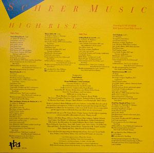 Back Cover Album Scheer Music - High Rise Back Cover Album Scheer Music - High Rise