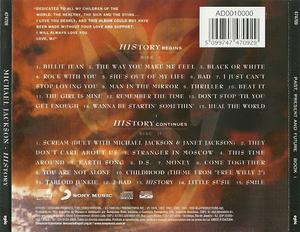 Back Cover Album Michael Jackson - HIStory Past, Present & Future, Book 1