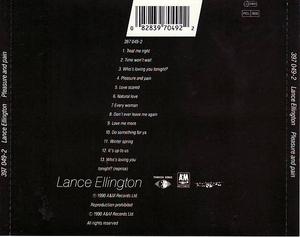 Back Cover Album Lance Ellington - Pleasure And Pain Back Cover Album Lance Ellington - Pleasure And Pain