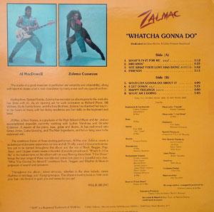 Back Cover Album Zalmac - Whatcha Gonna Do Back Cover Album Zalmac - Whatcha Gonna Do