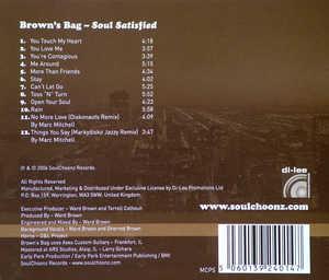 Back Cover Album Brown's Bag - Soul Satisfied