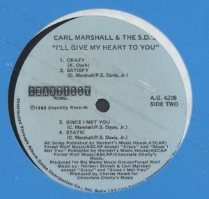 Back Cover Album Carl Marshall And The S.d.'s - I'll Give My Heart To You Back Cover Album Carl Marshall And The S.d.'s - I'll Give My Heart To You