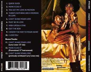Back Cover Album Syreeta Wright - Set My Love In Motion | funkytowngrooves usa records | FTG-230 | US Back Cover Album Syreeta Wright - Set My Love In Motion | funkytowngrooves usa records | FTG-230 | US
