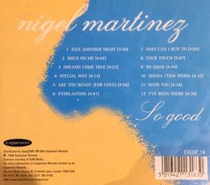 Back Cover Album Nigel Martinez - So Good Back Cover Album Nigel Martinez - So Good