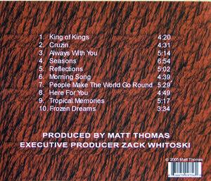 Back Cover Album The Matt Thomas Project - Reflections