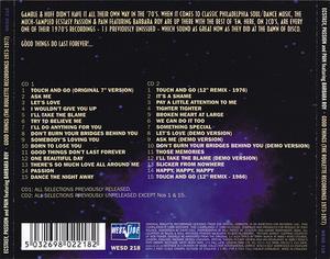 Back Cover Album Ecstasy Passion & Pain - Good Things (The Roulette Recordings 1973-1977) Back Cover Album Ecstasy Passion & Pain - Good Things (The Roulette Recordings 1973-1977)