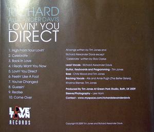 Back Cover Album Richard Alexander Davis - Lovin' You Direct