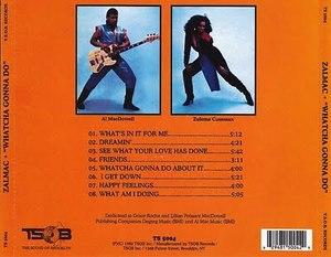 Back Cover Album Zalmac - Whatcha Gonna Do | tsob records | TS - 5004 | US Back Cover Album Zalmac - Whatcha Gonna Do | tsob records | TS - 5004 | US