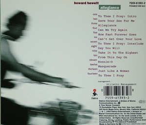 Back Cover Album Howard Hewett - Allegiance