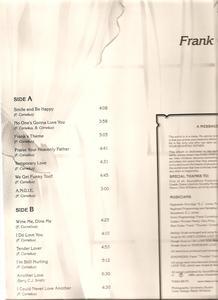 Back Cover Album Frank Cornelius - Tender Lover Back Cover Album Frank Cornelius - Tender Lover