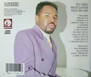 Back Cover Album Willie Clayton - Feels Like Love