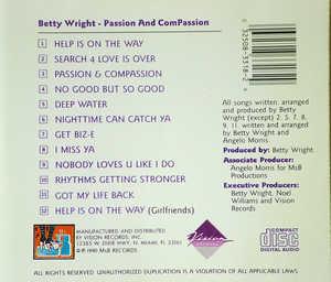 Back Cover Album Betty Wright - Passion & Compassion