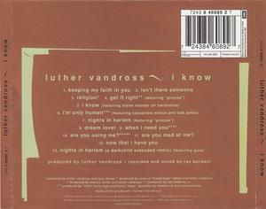 Back Cover Album Luther Vandross - I Know