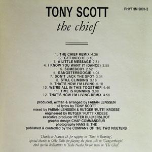 Back Cover Album Tony Scott - The Chief Back Cover Album Tony Scott - The Chief