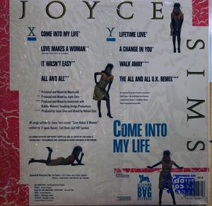 Back Cover Album Joyce Sims - Come Into My Life  | sleeping bag records | TLX-10X | US