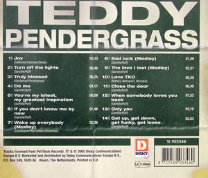 Back Cover Album Teddy Pendergrass - In Concert