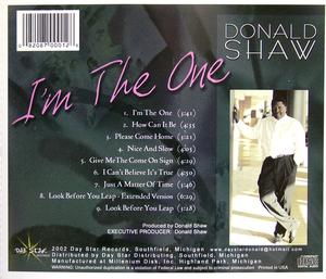 Back Cover Album Donald Shaw - I'm The One