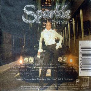 Back Cover Album Sparkle - Told You So Back Cover Album Sparkle - Told You So