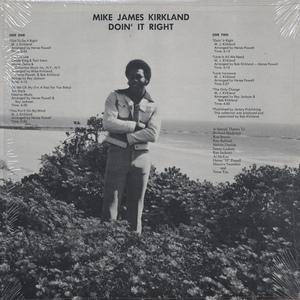 Back Cover Album Mike James Kirkland - Doin' It Right Back Cover Album Mike James Kirkland - Doin' It Right