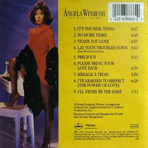 Back Cover Album Àngela Winbush - The Real Thing Back Cover Album Àngela Winbush - The Real Thing