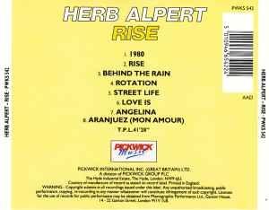 Back Cover Album Herb Alpert - Rise  | a&m records | AMLH64790 | NL