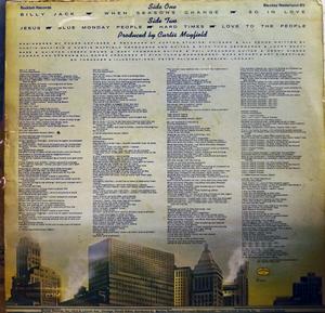 Back Cover Album Curtis Mayfield - There's No Place Like America Today Back Cover Album Curtis Mayfield - There's No Place Like America Today
