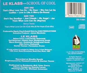 Back Cover Album Le Klass - School Of Cool