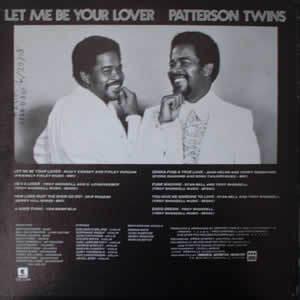 Back Cover Album Patterson Twins - Let Me Be Your Lover Back Cover Album Patterson Twins - Let Me Be Your Lover
