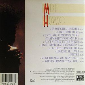 Back Cover Album Miki Howard - Miki Howard Back Cover Album Miki Howard - Miki Howard