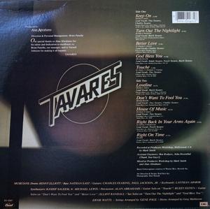 Back Cover Album Tavares - Love Line