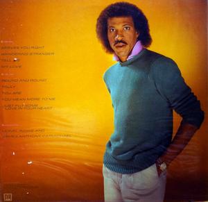 Back Cover Album Lionel Richie - Lionel Richie Back Cover Album Lionel Richie - Lionel Richie