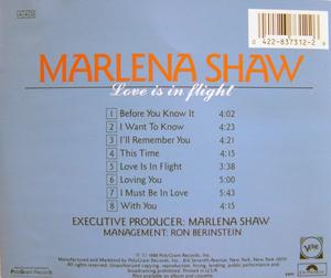 Back Cover Album Marlena Shaw - Love Is In Flight