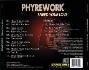 Back Cover Album Phyrework - I Need Your Love