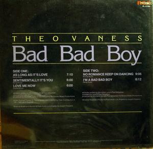 Back Cover Album Theo Vaness - Bad Bad Boy | prelude records | PRL 12165 | US Back Cover Album Theo Vaness - Bad Bad Boy | prelude records | PRL 12165 | US