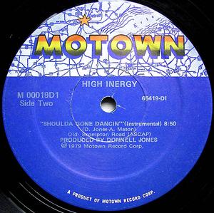 Back Cover Single High Inergy - Shoulda Gone Dancin'