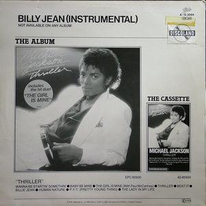 Back Cover Single Michael Jackson - Billy Jean