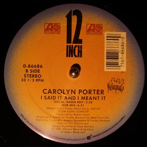 Back Cover Single Carolyn Porter - I Said It And I Meant It