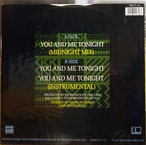 Back Cover Single Aurra - You And Me Tonight