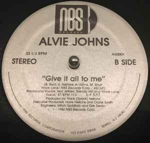 Back Cover Single Alvie Johns - Give It All To Me