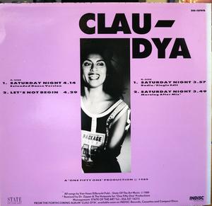 Back Cover Single Claudya - Saturday Night
