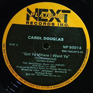 Back Cover Single Carol Douglas - Got Ya Where I Want Ya