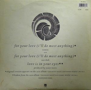 Back Cover Single Barry White - For Your Love (i'll Do Most Anything)