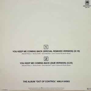 Back Cover Single The Brothers Johnson - You Keep Me Comin' Back